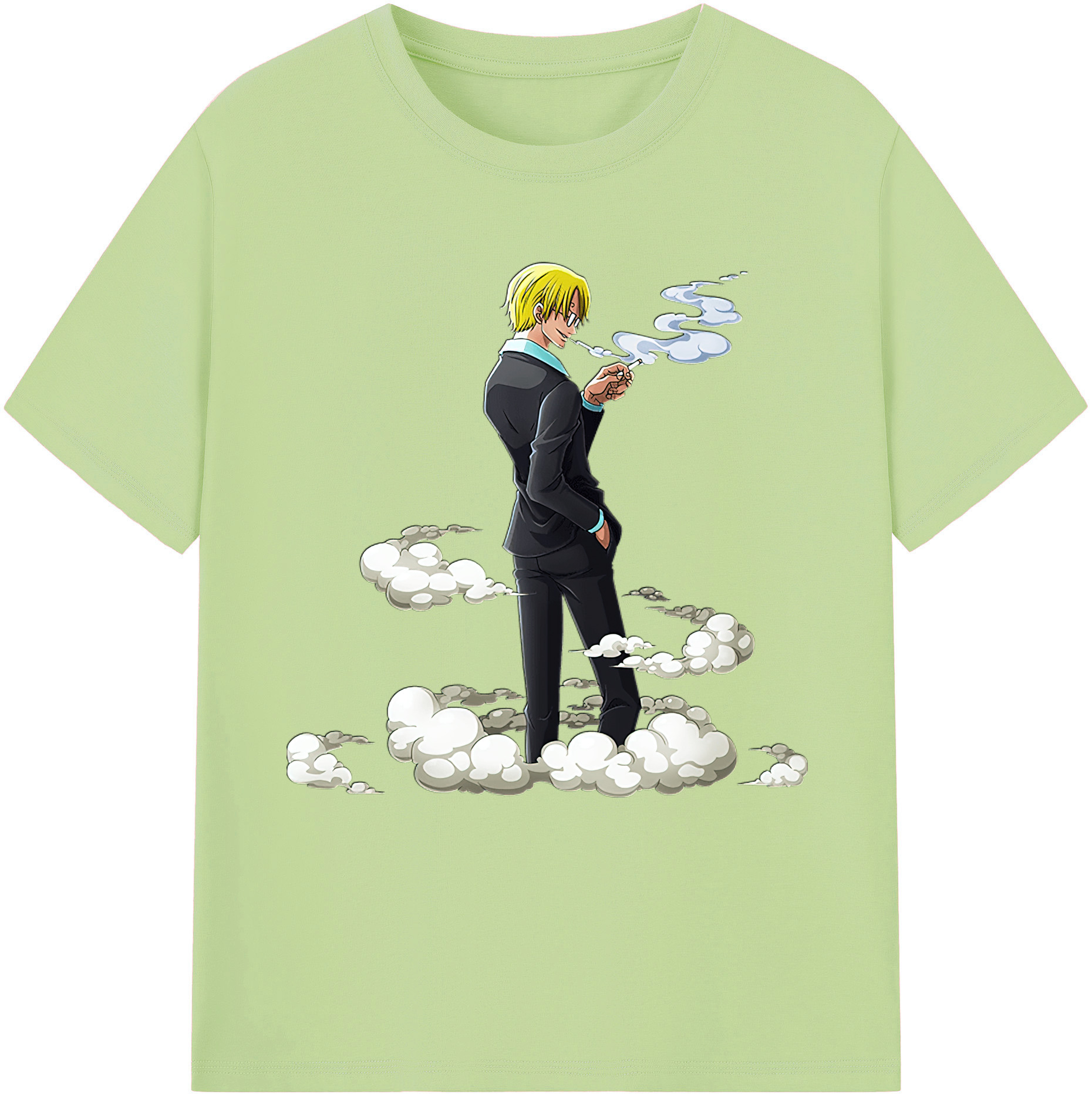 （画像用） ワンピース サンジ ONE PIECE Sanji 綿100％半袖Tシャツ（フロントプリント）